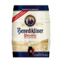 百帝王（Benediktiner）小麦啤酒5L*1桶装 德国原装进口 修道院经典 年货送礼畅饮