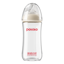 小土豆（potato）婴儿玻璃奶瓶 宽口径系列小宝宝专用奶瓶新生儿奶瓶 240ml