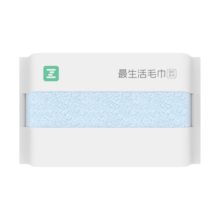 最生活新疆长绒棉洗脸毛巾1条装 纯棉家用吸水毛巾柔软擦脸洗面巾 蓝色
