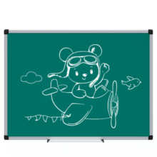 得力40*30cm粉笔书写黑板 镀锌背板绿板 磁性办公教学教师学生会议小绿板悬挂式写字板板书挂墙式33685