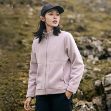 20点开始：Pioneer Camp 拓路者 户外防风开衫抓绒衣女加厚保暖摇粒绒外套 灰紫