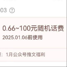中国电信 输入口令 “新年吉祥” 领0.66-100话费