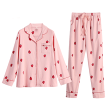 芬腾睡衣女春季翻领开衫纯棉长袖睡衣女士家居服女士睡衣Q980733005