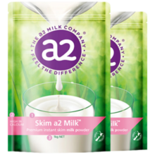a2高钙高蛋白脱脂儿童学生成人中老年奶粉新西兰进口1kg*2袋