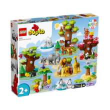 乐高（LEGO）积木得宝10975 世界野生动物大颗粒积木桌儿童玩具新年年货礼物