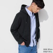 优衣库 男装连帽拉链运动开衫