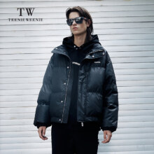 20点开始：Teenie Weenie Men 小熊 男秋冬立领情侣面包羽绒服外套 黑色