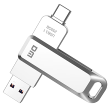 PLUS会员、需首购: DM 大迈 256GB Type-C USB3.1 U盘 金属PD168 双接口手机电脑两用优盘