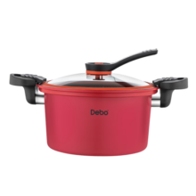 Debo德铂微压锅家用底汤锅不粘锅复电磁炉明火通用 红色 22cm