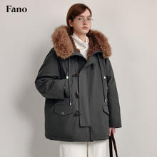 fano studios 白鸭绒连帽羽绒服 苔藓绿第二批 L