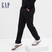 Gap 男装春秋美式复古宽松纯棉直筒裤时尚休闲工装裤长裤745030 黑色 31/30