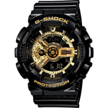 卡西欧CASIO手表 G-SHOCK手表黑金系列 双显防水运动学生电子男士手表 GA-110GB-1ADR