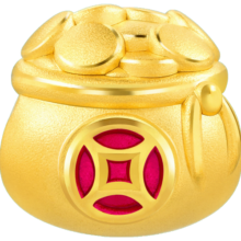 周生生新年礼物 黄金转运珠Charme文化祝福钱袋足金珠子不含绳91504C