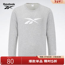 锐步 男女黑色基础LOGO款百搭时尚经典圆领套头长袖卫衣 GR8473 S