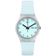 斯沃琪（Swatch）瑞士手表  原创系列 无尽天蓝 日历 新年礼物男女时尚石英表GE713
