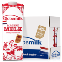 荷高（Globemilk）荷兰原装进口 3.8g优乳蛋白脱脂纯牛奶 1L*6 年货送礼 高钙0脂肪