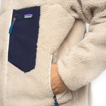 巴塔哥尼亚（Patagonia）PATAGONIA巴塔抓绒夹克Classic Retro-X复古男女外套23056/23074 23056男款-乳白色 M