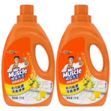 威猛先生（Mr Muscle） 地板清洁剂 2kg*2瓶 柠檬香型 瓷砖除菌除垢 浓缩配方