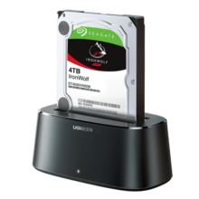 绿联（UGREEN）移动硬盘盒底座2.5 3.5英寸USB3.0台式笔记本SATA串口机械固态ssd外置硬盘盒子 单盘位底座