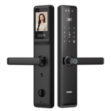 海尔（Haier）指纹锁智能门锁密码锁可视猫眼智能锁带监控摄像头HFH-16V-U1