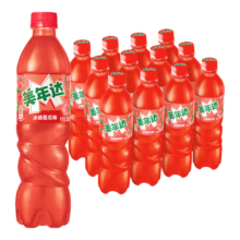 PLUS会员：百事可乐 美年达可乐 Mirinda 冰镇西瓜味 汽水 碳酸饮料 500ml*12瓶 *4件