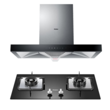 海尔（Haier）抽油烟机 顶吸欧式烟灶套装 升级21.5m³/min大吸力 挥手智控自清洁 油烟机灶具套装T11+Q2BE3(天)