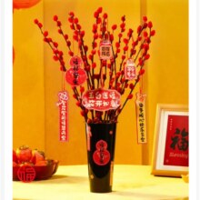 Plus会员：京东鲜花 有钱花 新年银柳装饰 40cm 20枝银柳套装 含花瓶