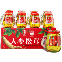 京东百亿补贴、plus会员、需首购:长白山 人参松茸酒52度粮食酒150ml*12瓶人参酒年货节礼盒装养生滋补酒