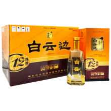 京东百亿补贴：白云边 十二年陈酿 450ml*6瓶浓酱兼香型白酒42度 整箱装（含礼品袋）