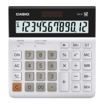 卡西欧(CASIO)超宽计算器DH-12-WE白色无声款 12位双电源 专业计算系列