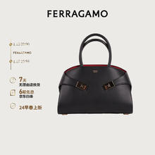 Salvatore Ferragamo 菲拉格慕 Ferragamo）女士黑色Hug手提袋（小号）0767814