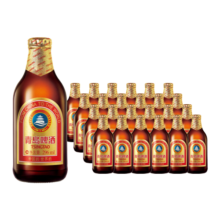青岛啤酒（TsingTao） 金质小棕金 低温酿造 296ml*24瓶 整箱装 年货节送礼