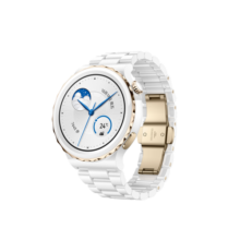 华为（HUAWEI）【新年礼物】华为手表WATCH GT3 Pro 智能运动潜泳长续航电话体温ECG心电图血氧监测5 白色陶瓷表带 | 皮表带+米兰钢带+礼包