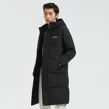 波司登防风加厚连帽长款羽绒服