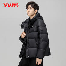 YAYA 男女同款2024冬季新品短款连帽时尚百搭保暖鸭绒外套A