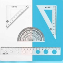 库洛米 学生多功能 励志青春硬套尺4件套+赠1件