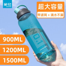 茶花（CHAHUA）茶花艾克运动水杯大容量塑料太空杯夏季健身杯子男便携水壶水瓶 900ML（蓝色）