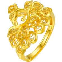 周六福（ZLF）新年礼物    黄金项链女款足金999婚嫁戒指耳饰结婚首饰凤冠 计价 套链43+3cm尾链 - 13.15g