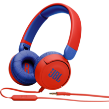 JBL JR310 头戴式儿童益智耳机 低分贝线控带麦克风沉浸式学生学习网课耳机 培养专注力 红色
