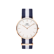 丹尼尔惠灵顿（DanielWellington）DW手表北欧风简约男士腕表40mm尼龙带石英表新年礼物DW00100004