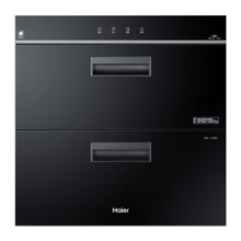 海尔（Haier）消毒柜嵌入式 消毒碗柜嵌入式家用 100L容量 奶瓶消毒 紫外线光波巴氏消毒0臭氧 童锁保护12LCS1