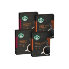 星巴克（Starbucks）速溶咖啡黑咖啡 双口味4盒装 2.3g*40条 0糖美式健身