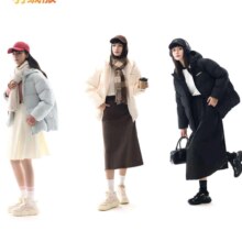 PLUS:安踏速暖羽绒服丨四防鸭绒短款连帽女士冬季宽松保暖加厚外套面包服