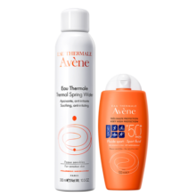 雅漾（Avene）(Avene)舒缓防晒套装 防晒乳+活泉水爽肤水喷雾300ml法国原装进口