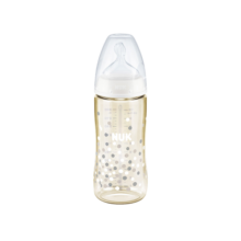 NUK宽口径PPSU奶瓶自然实感新生儿手柄奶瓶断奶神器300ml PPSU感温奶瓶/ 300ml /圆点款 成长型中圆孔（6-18个月）