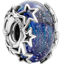 潘多拉（PANDORA）[新年礼物]幽蓝星河玻璃串饰蓝色925银星星串珠时尚生日礼物 790015C00 均码