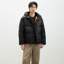 GXG 休闲简约轻量舒可拆卸连帽保暖加厚鸭绒羽绒服男