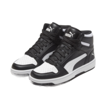 彪马（PUMA）官方男女中帮经典复古场下篮球风运动板鞋REBOUND MID369573 黑色-白-01 42