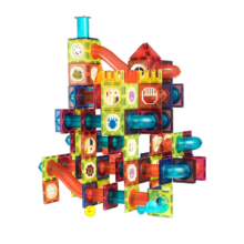 智邦（ZBOND TOY）彩窗轨道磁力片儿童智力玩具动脑拼装磁铁积木多功能宝宝男孩女孩 【豪华版】轨道磁力片180pcs