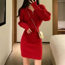10点：唐狮 女式连帽净色连衣裙